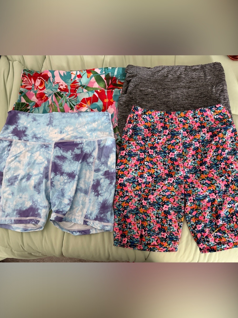 Juniors Floral and Tie-Dye Athletic Shorts Pack - Multicolor